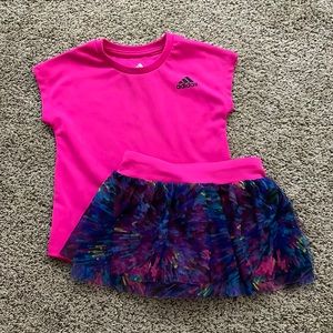 Adidas shirt and skirt with hidden biker shorts